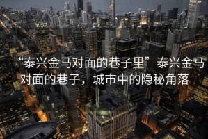 “泰兴金马对面的巷子里”泰兴金马对面的巷子，城市中的隐秘角落