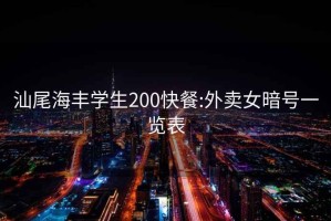 汕尾海丰学生200快餐:外卖女暗号一览表