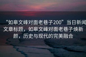 “如皋文峰对面老巷子200”当日新闻文章标题，如皋文峰对面老巷子焕新颜，历史与现代的完美融合