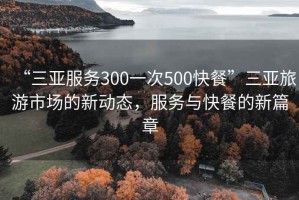 “三亚服务300一次500快餐”三亚旅游市场的新动态，服务与快餐的新篇章