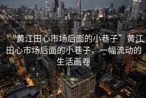 “黄江田心市场后面的小巷子”黄江田心市场后面的小巷子，一幅流动的生活画卷