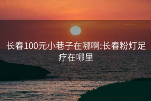 长春100元小巷子在哪啊:长春粉灯足疗在哪里