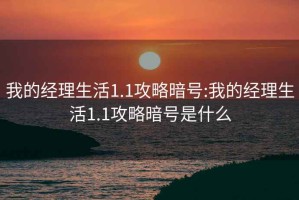 我的经理生活1.1攻略暗号:我的经理生活1.1攻略暗号是什么