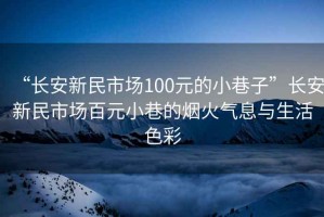 “长安新民市场100元的小巷子”长安新民市场百元小巷的烟火气息与生活色彩