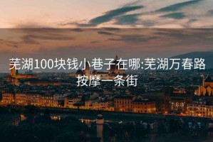 芜湖100块钱小巷子在哪:芜湖万春路按摩一条街