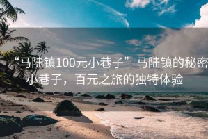 “马陆镇100元小巷子”马陆镇的秘密小巷子，百元之旅的独特体验