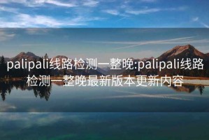 palipali线路检测一整晚:palipali线路检测一整晚最新版本更新内容