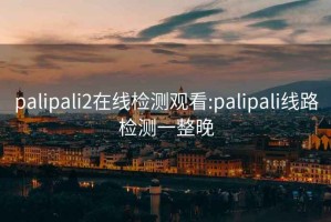 palipali2在线检测观看:palipali线路检测一整晚