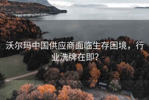 沃尔玛中国供应商面临生存困境，行业洗牌在即？