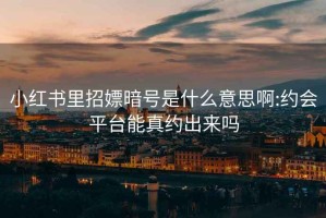 小红书里招嫖暗号是什么意思啊:约会平台能真约出来吗