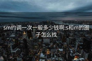 sm约调一次一般多少钱啊:s和m的圈子怎么找