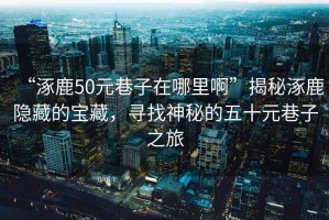 “涿鹿50元巷子在哪里啊”揭秘涿鹿隐藏的宝藏，寻找神秘的五十元巷子之旅