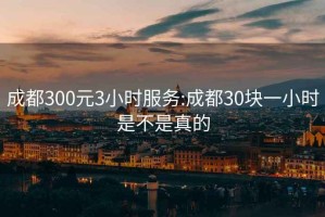 成都300元3小时服务:成都30块一小时是不是真的