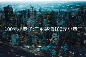 100元小巷子:三乡茅湾100元小巷子