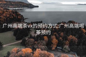 广州高端茶vx的预约方式:广州高端喝茶预约