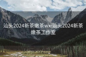 汕头2024新茶嫩茶wx:汕头2024新茶嫩茶工作室