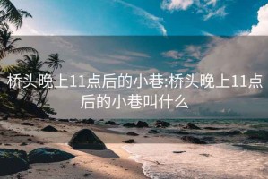 桥头晚上11点后的小巷:桥头晚上11点后的小巷叫什么