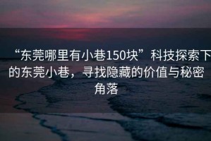 “东莞哪里有小巷150块”科技探索下的东莞小巷，寻找隐藏的价值与秘密角落