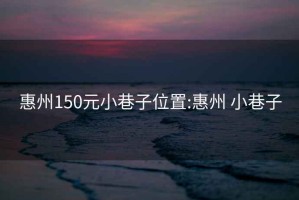 惠州150元小巷子位置:惠州 小巷子