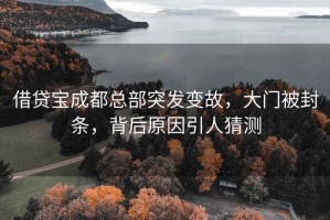 借贷宝成都总部突发变故，大门被封条，背后原因引人猜测