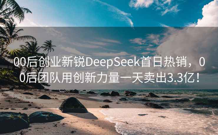 00后创业新锐DeepSeek首日热销，00后团队用创新力量一天卖出3.3亿！