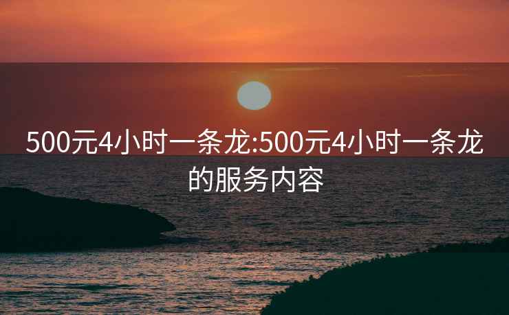 500元4小时一条龙:500元4小时一条龙的服务内容