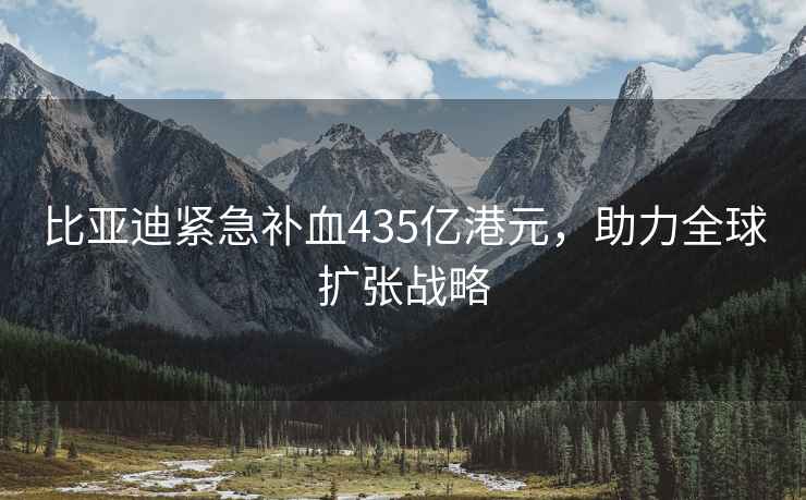 比亚迪紧急补血435亿港元，助力全球扩张战略