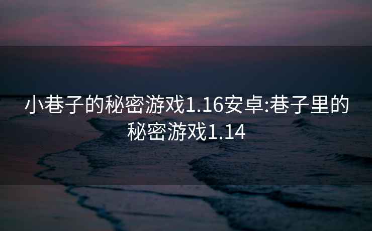 小巷子的秘密游戏1.16安卓:巷子里的秘密游戏1.14