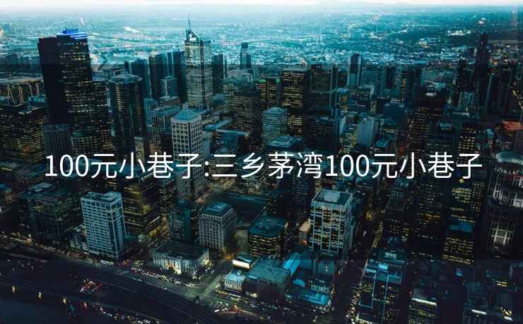 100元小巷子:三乡茅湾100元小巷子