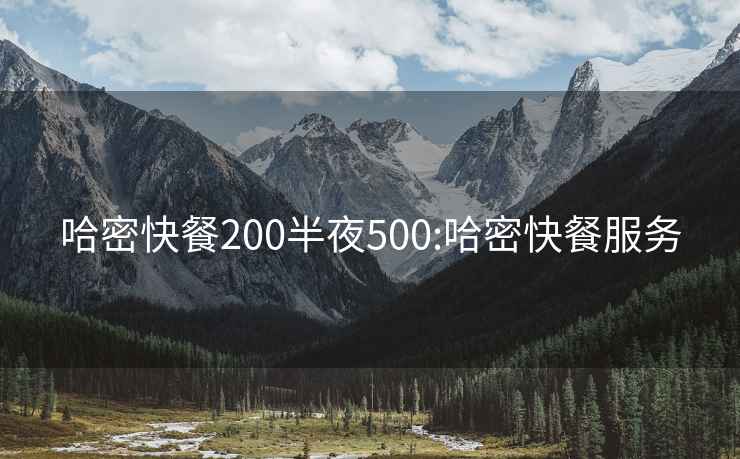 哈密快餐200半夜500:哈密快餐服务