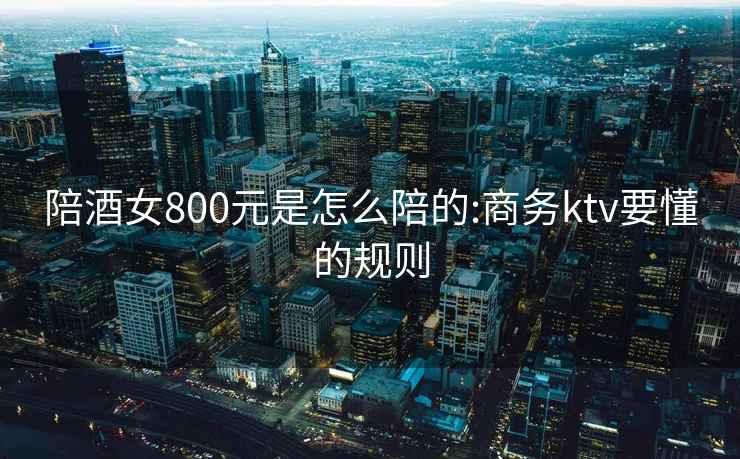 陪酒女800元是怎么陪的:商务ktv要懂的规则