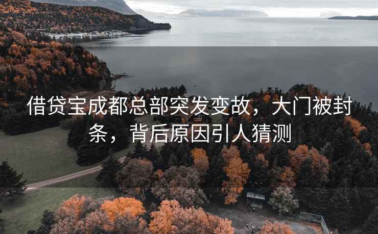 借贷宝成都总部突发变故，大门被封条，背后原因引人猜测