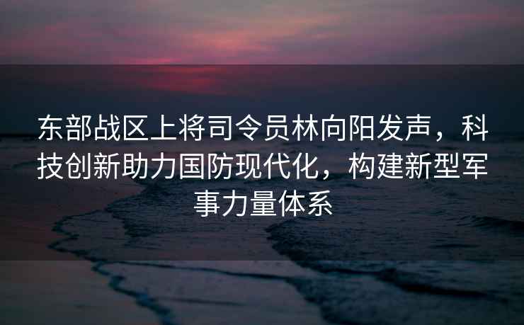 东部战区上将司令员林向阳发声，科技创新助力国防现代化，构建新型军事力量体系