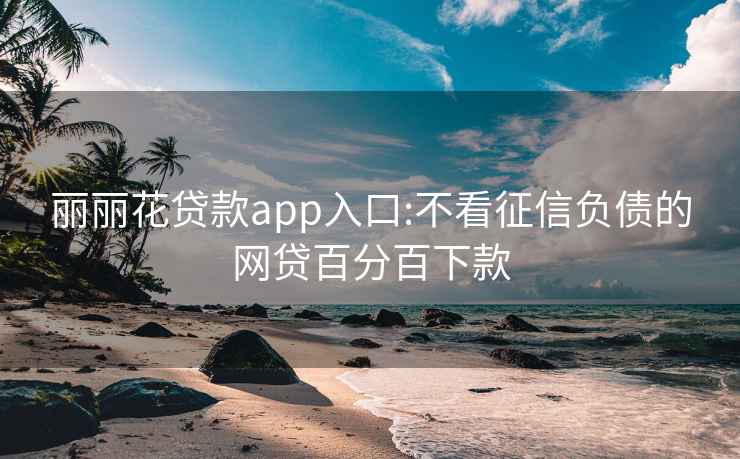 丽丽花贷款app入口:不看征信负债的网贷百分百下款