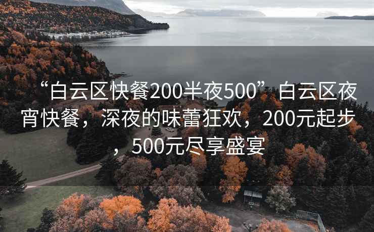 “白云区快餐200半夜500”白云区夜宵快餐，深夜的味蕾狂欢，200元起步，500元尽享盛宴