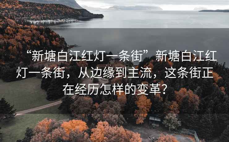 “新塘白江红灯一条街”新塘白江红灯一条街，从边缘到主流，这条街正在经历怎样的变革？