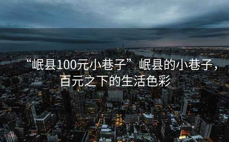 “岷县100元小巷子”岷县的小巷子，百元之下的生活色彩