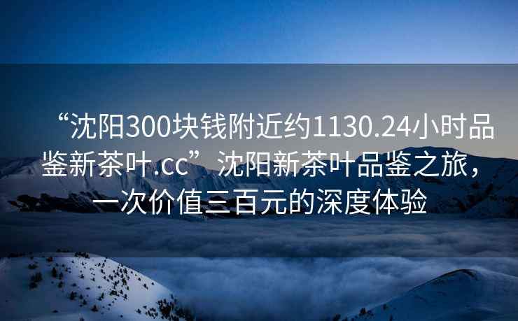 “沈阳300块钱附近约1130.24小时品鉴新茶叶.cc”沈阳新茶叶品鉴之旅，一次价值三百元的深度体验