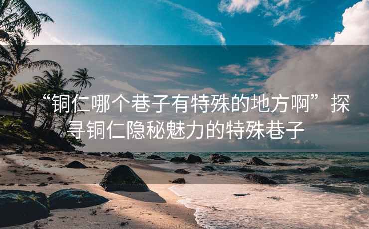 “铜仁哪个巷子有特殊的地方啊”探寻铜仁隐秘魅力的特殊巷子