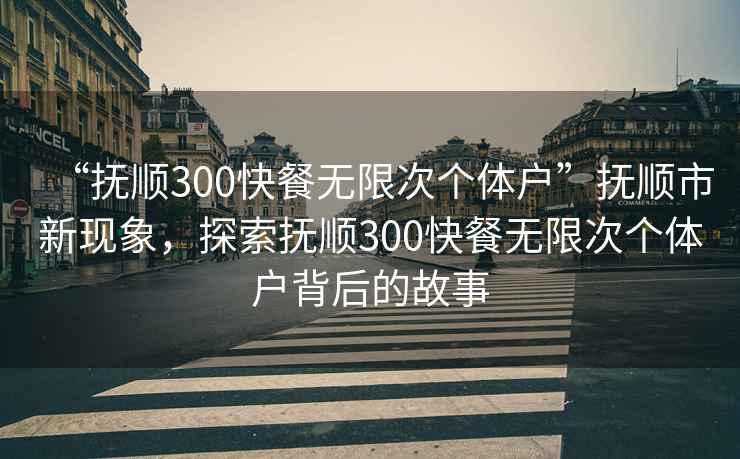 “抚顺300快餐无限次个体户”抚顺市新现象，探索抚顺300快餐无限次个体户背后的故事